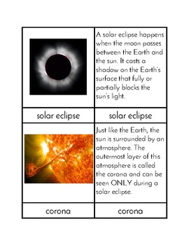 Preview of Solar Eclipse Three/Four Part Cards