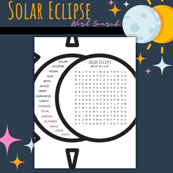 Preview of Solar Eclipse Word Search