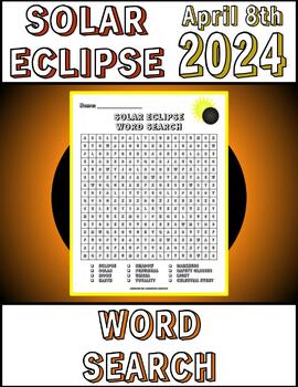 Preview of Solar Eclipse Word Search 2024