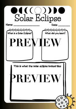 Preview of Solar Eclipse Worksheet