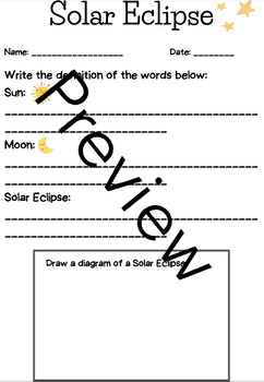 Preview of Solar Eclipse Worksheet