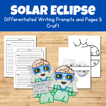 Preview of Solar Eclipse Writing Craftivity - Engaging Writing Prompts & Craft Sun & Moon