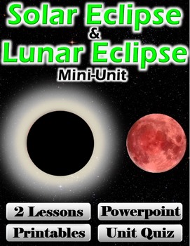 Preview of Solar Eclipse and Lunar Eclipse Mini-Unit (2 Lessons, Powerpoint, Quiz & More)