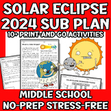 Solar Eclipses 2024 Science Sub Plan or Independent Work M