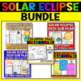 Solar Eclipses 2024 Science Sub Plans + Writing Papers PNG