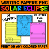 Solar Eclipses 2024 Writing Papers 21 PNG & PDF Templates 