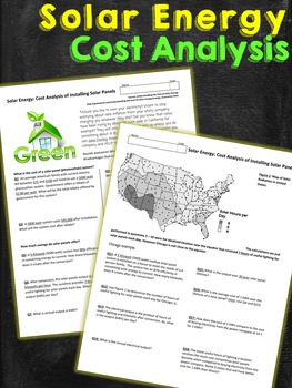 Preview of Solar Energy Cost Analysis Worksheet