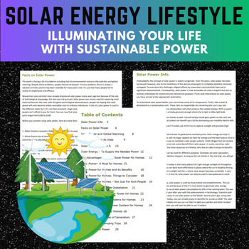 Preview of Solar Energy Lifestyle: Illuminating Your Life with Sustainable Power