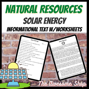 Preview of Solar Energy Power Types of Energy UPDATED FOR 2024 With Worksheets