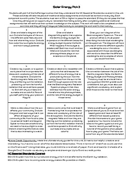 Preview of Solar Energy Project Based Learning Activity