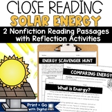 Solar Energy Activity Types of Energy Reading Comprehensio