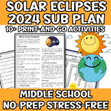 Solar & Lunar Eclipses 2024 Science Sub Plan or Independen