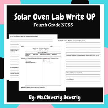 Preview of Solar Oven Lab -Graphic Organizer