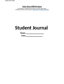 Preview of Solar Oven STEM Project - Student Journal