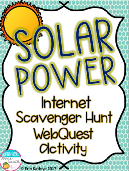 Preview of Solar Power Internet Scavenger Hunt WebQuest Activity