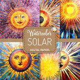 Solar - Sun Energy Digital Paper Paintings