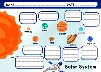 Preview of Solar System worksheet for elementary school students