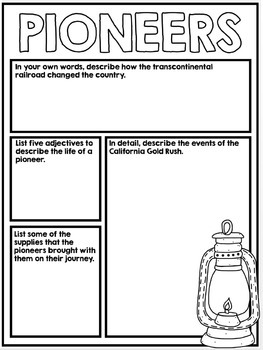 Westward Expansion Activity Poster Project - Pioneers | TpT