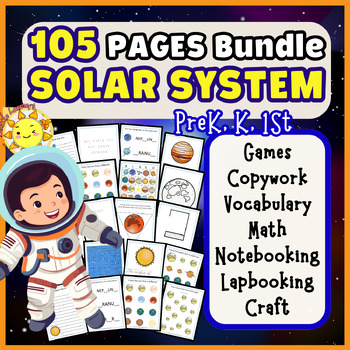 Preview of Solar System 2024 MEGA ACTIVITIES PACK w Craft PreK, Kindergarten, Preschoolers