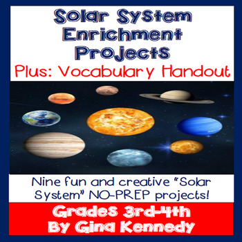 Solar System Projects Menu Nine No Prep Fun Projects By