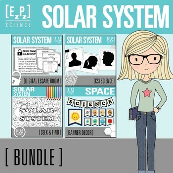 Preview of Solar System Activity Bundle | Science Practice, Decor and Review Games