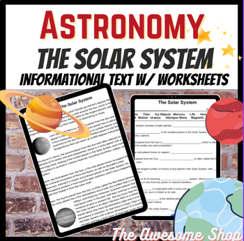 Preview of Solar System Astronomy Text W/ Comprehension Middle/High School