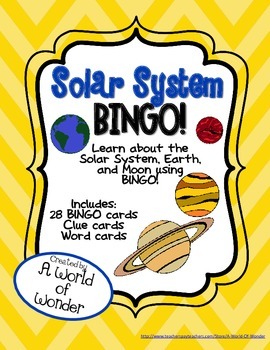 Preview of Solar System--BINGO Game