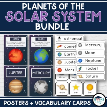 Preview of Planets in the Solar System - Space Posters + Planet Vocabulary Cards Activities