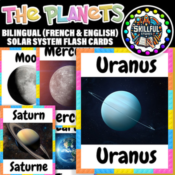 Preview of Solar System Bilingual French and English Flashcards/Solar System and Planets