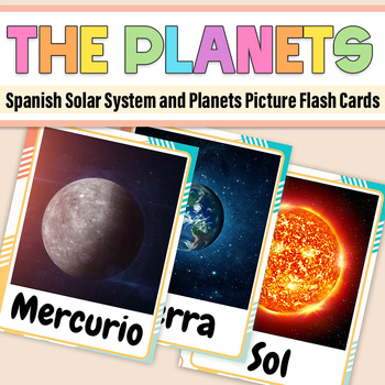 Preview of Solar System Bilingual Spanish and English Flashcards/Solar System and Planets
