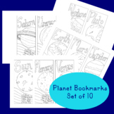 Solar System Bookmarks PDF Printable Coloring Page