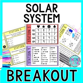 Preview of Solar System Breakout Activity - Task Cards Puzzle Challenge