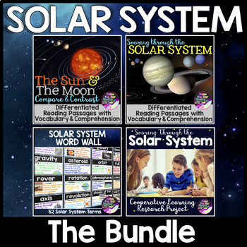 Preview of Solar System Unit Bundle: Sun, Moon & Planets Reading Passages, Activities