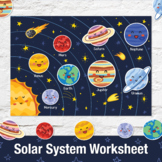 Solar System Busy Book Page, Planet Order Worksheet, Space