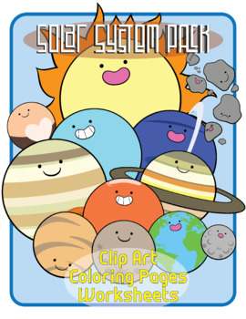 Preview of Solar System Clip Art, Coloring, and Worksheets