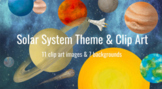 Solar System Clip Art |  Google Slides Template | Painted 