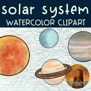 Preview of Solar System Watercolor Clipart
