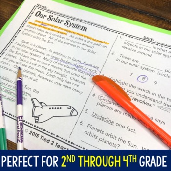 Solar System Reading Passages Space Science Close Reading Made Simple