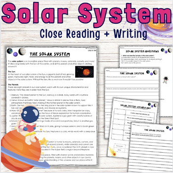 Preview of Solar System | Close Reading Comprehension | Space | Centers | Science