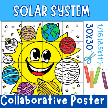 Preview of Solar System Collaborative Poster Coloring: Planet Space Activities