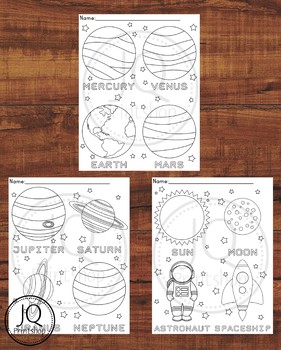 Solar System Color Sheets, Planet Color Sheets by JQTeacherShop | TpT