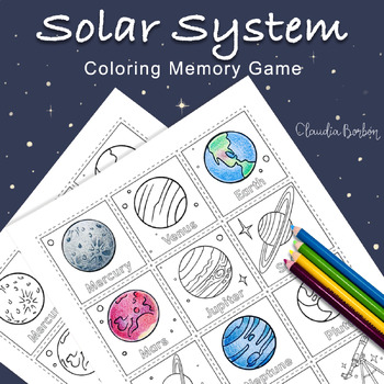 Preview of Solar System Coloring Memory Game