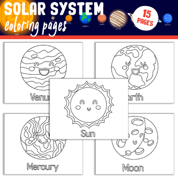Preview of Solar System Coloring Pages: Color, Draw & Name the Planets in the Solar System
