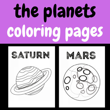 Preview of Solar System Coloring Pages, Planets activity sheets