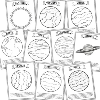 Solar System Coloring Pages For Crafts Mini Books Interactive Notebooks