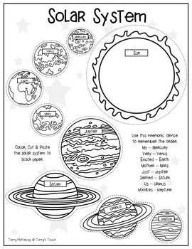 Solar System Cut & Paste by Terry's Touch | Teachers Pay Teachers