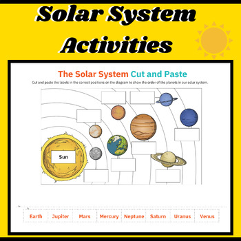 Preview of Solar System Cut and Paste Activity - planets foldable sequencing activity