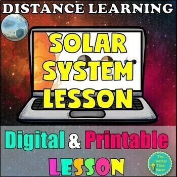Preview of Solar System Digital Space Lesson- Notes Slides and Activity 