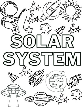Preview of Solar System Doodle (Coloring page)