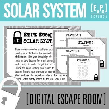 Preview of Solar System Escape Room Activity | Science Review Game
